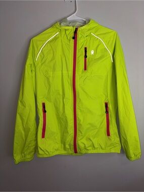 Little Donkey Andy Reflective Neon Running Jacket Rain Coat Womens Medium